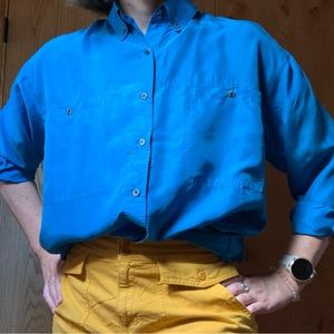 Vintage silk blouse oversized